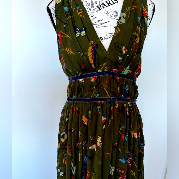 Abercrombie & Fitch Olive Butterfly Dress - Picture 2 of 6